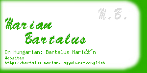 marian bartalus business card